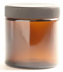 Helios Holland Zalfpot/cremepot incl deksel amb bruin glas 120ml