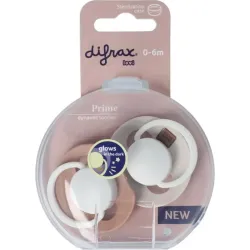 Difrax Fopspeen glow dynamic 0-6 mnd ivory/blush