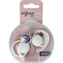 Difrax Fopspeen glow dynamic 6-18 mnd ivory/blush