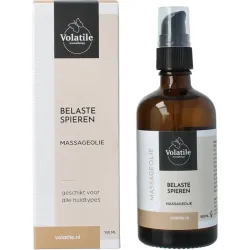 Volatile Massageolie belaste spieren glas met pomp