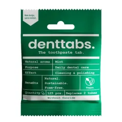 Denttabs Tandpasta tabletten munt zonder fluor vegan