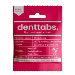 Denttabs Tandpasta tabletten aardbei met fluor vegan