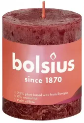 Bolsius Rustiekkaars shine 80/68 velvet red