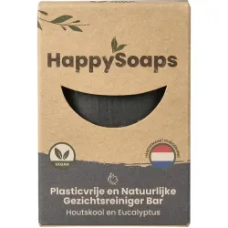 Happysoaps Gezichtsreiniger bar houtskool en eucalyptus