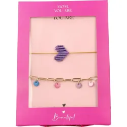 Dream the Label Cadeauset armband paars en goud