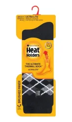 Heat Holders Mens ultra lite socks argyle maat 6-11 black