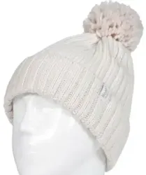 Heat Holders Ladies pom pom hat arden creme one size