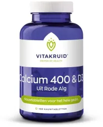 Vitakruid Calcium 400 & D3 uit duurzame Rode Alg Aquamin TG