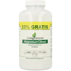 Livinggreens Magnesium citraat 400mg voordeelverpakking