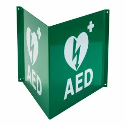 Panoramabord groot aluminium met AED logo (Ilcor)