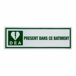 Bordje "DEA present dans ce batiment" - 30x10cm - Polyprop