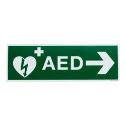 Bordje AED Pijl Rechts - 30x10cm - Polyprop