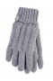 Heat Holders Ladies cable gloves maat S/M light grey