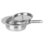 Bedpan - Roestvrijstalen bedpan met deksel Zware kwaliteit, mat geborsteld | 300 x 85 mm