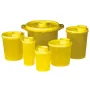 SERVOBOX beveiligingscontainer geel-transparant - met geel deksel | Klein model | 500 ml |  | 11 cm | 9 cm above / 7,5 cm below