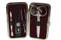 Malteser Manicure-etui 4-delig wijnrood nappaleer