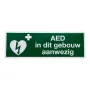 Sticker "AED in dit gebouw aanwezig" - 30x10cm - Vinyl